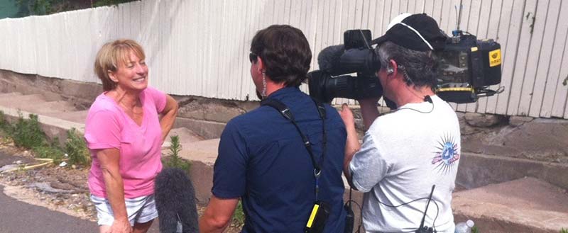 Matt interviewing Dorothy Breininger for Hoarders
